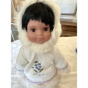 Alaskan Friends -  Porcelain Doll With Stand - Forget-Me-Not Parka - 10" Girl